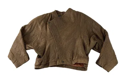 Pre-owned Marc Buchanan X Pelle Pelle 90's Pelle Pelle Marc Buchanan Ostrich Leather Jacket In Brown