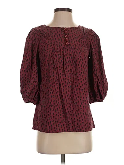 Pre-owned Marc By Marc Jacobs 3/4 Sleeve Blouse In Burgundy