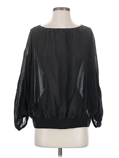 Pre-owned Marc By Marc Jacobs 3/4 Sleeve Silk Top Black Boatneck Tops