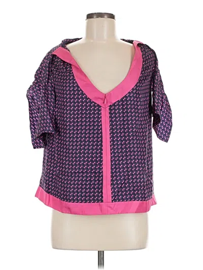 Pre-owned Marc By Marc Jacobs 3/4 Sleeve Silk Top Pink Square Neckline Tops