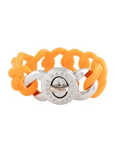 Pre-owned Marc By Marc Jacobs Acrylic 'small Candy' Link Bracelet, 7" In Orange