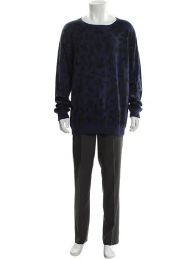 Pre-owned Marc By Marc Jacobs Animal Print Crew Neck Pullover In Blue