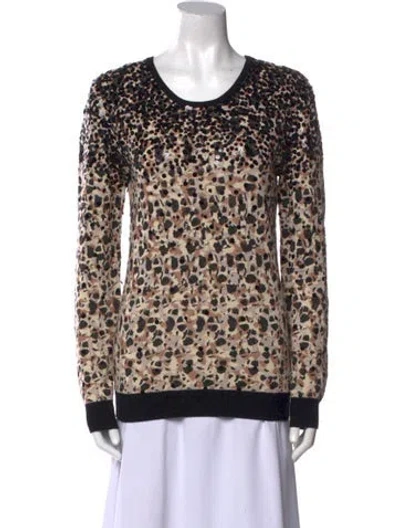 Pre-owned Marc By Marc Jacobs Animal Print Crew Neck Sweater