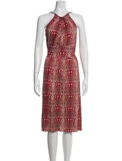 Pre-owned Marc By Marc Jacobs Animal Print Midi Length Dress In Red