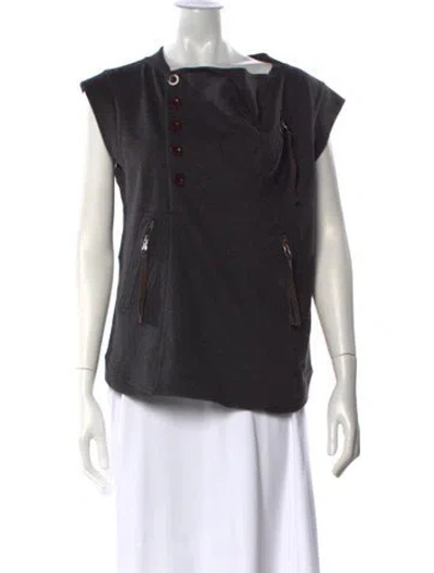 Pre-owned Marc By Marc Jacobs Asymmetrical Sleeveless Top In Black