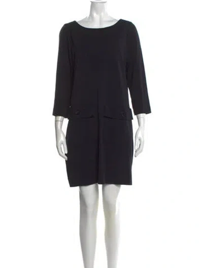 Pre-owned Marc By Marc Jacobs Bateau Neckline Mini Dress In Black