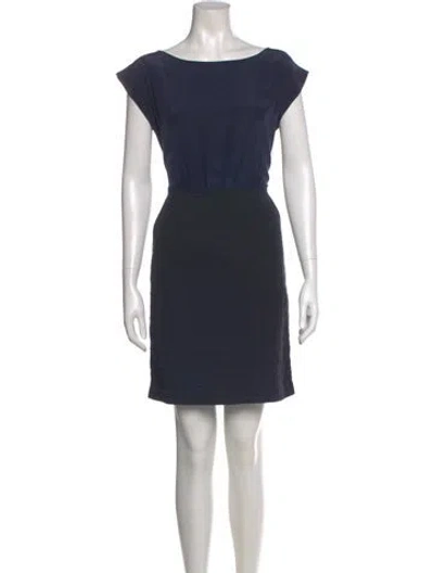 Pre-owned Marc By Marc Jacobs Bateau Neckline Mini Dress In Blue