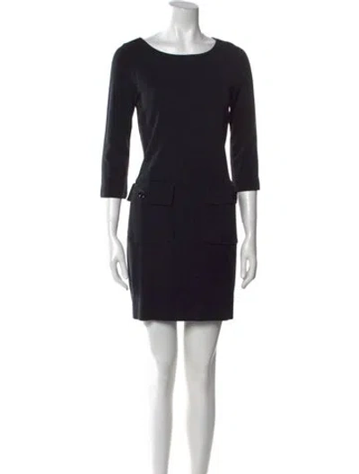 Pre-owned Marc By Marc Jacobs Bateau Neckline Mini Dress In Blue