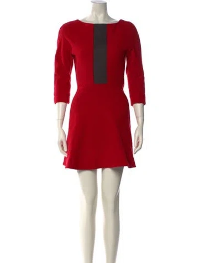 Pre-owned Marc By Marc Jacobs Bateau Neckline Mini Dress In Red