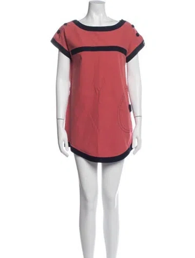Pre-owned Marc By Marc Jacobs Bateau Neckline Mini Dress In Red
