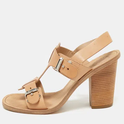 Pre-owned Marc By Marc Jacobs Beige Leather Slingback Sandals Size 37