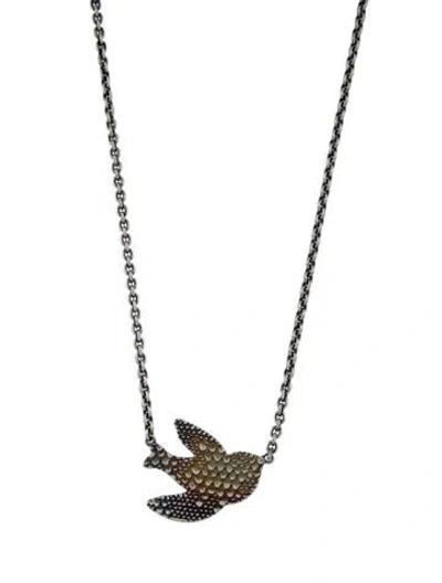 Pre-owned Marc By Marc Jacobs Bird Pendant Necklace, 32" In Multi