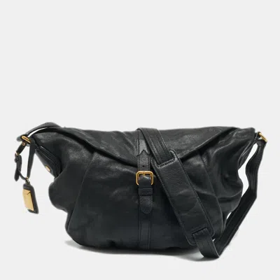 Pre-owned Marc By Marc Jacobs Black Leather Flap Messenger Bag