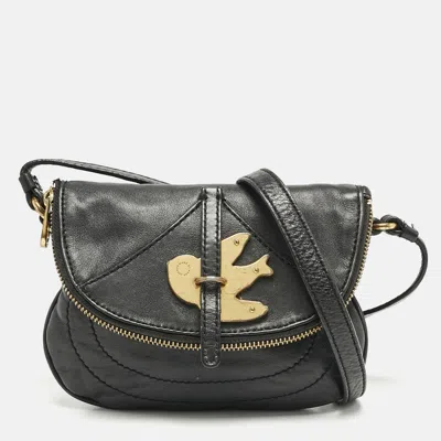 Pre-owned Marc By Marc Jacobs Black Leather Petal To The Metal Flap Crossbody Bag