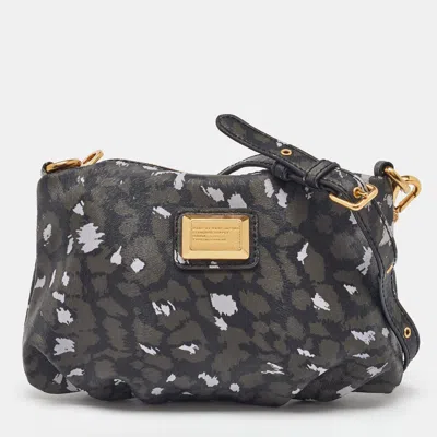Pre-owned Marc By Marc Jacobs Black/grey Animal Printed Leather Shoulder Bag