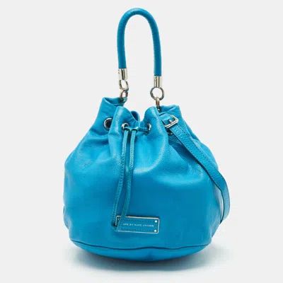 Pre-owned Marc By Marc Jacobs Blue Leather Too Hot To Handle Bucket Bag