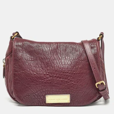 Pre-owned Marc By Marc Jacobs Burgundy Leather Washed Up The Nash Crossbody Bag