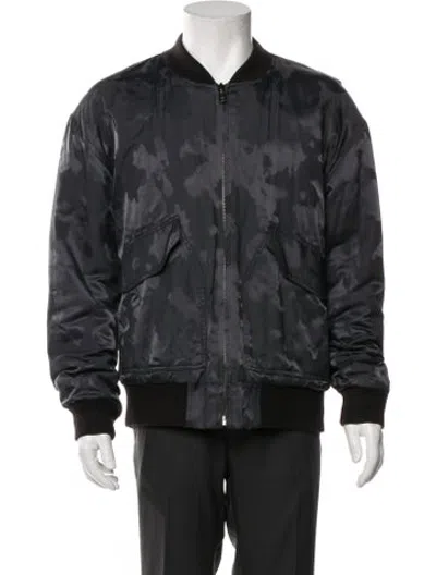 Pre-owned Marc By Marc Jacobs Camouflage Print Bomber Jacket In Grey