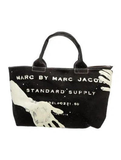 Pre-owned Marc By Marc Jacobs Canvas Top Handle Bag In Black