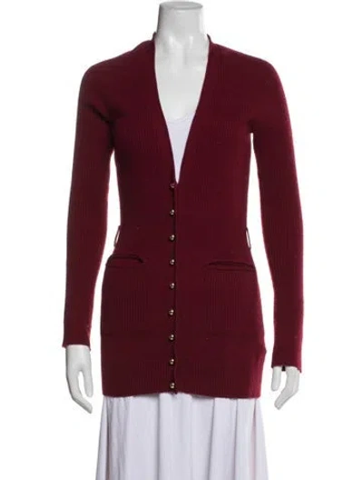 Pre-owned Marc By Marc Jacobs Cashmere V-neck Sweater In Burgundy