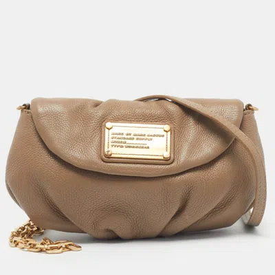 Pre-owned Marc By Marc Jacobs Classic Q Karlie Beige Leather Crossbody Bag