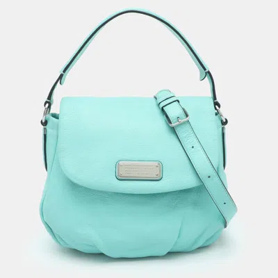 Pre-owned Marc By Marc Jacobs Classic Q Lil Ukita Turquoise Leather Crossbody Bag In Blue