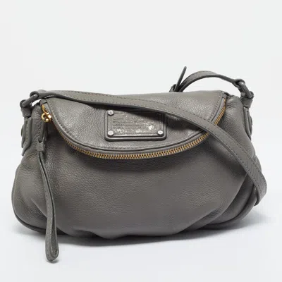 Pre-owned Marc By Marc Jacobs Classic Q Natasha Grey Leather Crossbody Bag