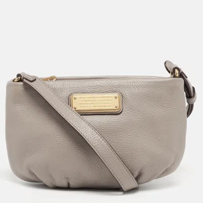 Pre-owned Marc By Marc Jacobs Classic Q Percy Grey Leather Crossbody Bag In Gray