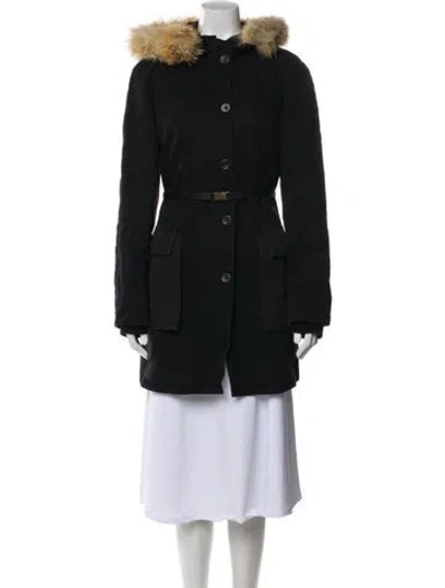 Pre-owned Marc By Marc Jacobs Colorblock Pattern Fur Coat In Blue