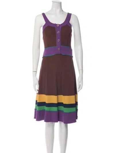 Pre-owned Marc By Marc Jacobs Colorblock Pattern Knee-length Dress In Multicolor