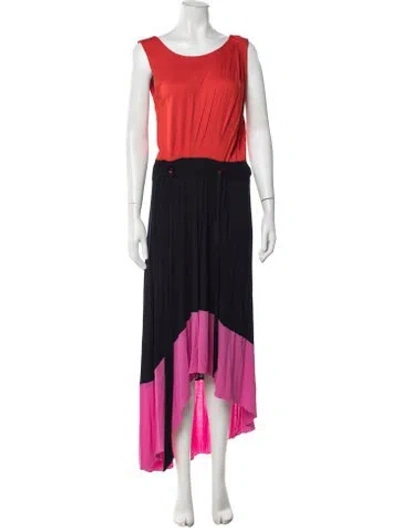 Pre-owned Marc By Marc Jacobs Colorblock Pattern Long Dress In Multicolor