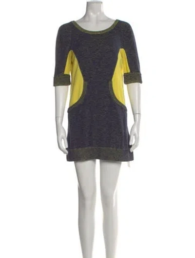 Pre-owned Marc By Marc Jacobs Colorblock Pattern Mini Dress In Blue