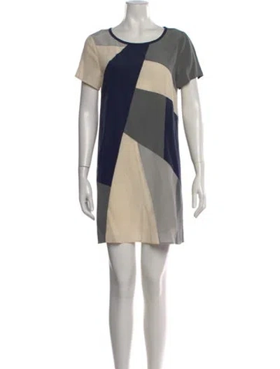 Pre-owned Marc By Marc Jacobs Colorblock Pattern Mini Dress In Blue
