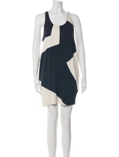 Pre-owned Marc By Marc Jacobs Colorblock Pattern Mini Dress In Blue