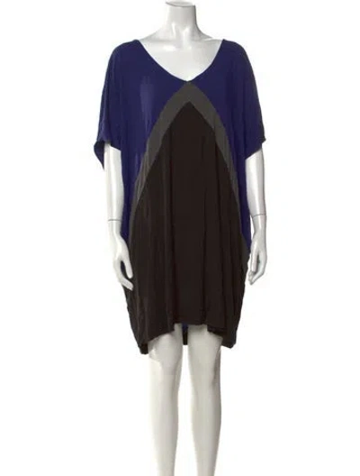 Pre-owned Marc By Marc Jacobs Colorblock Pattern Mini Dress In Blue