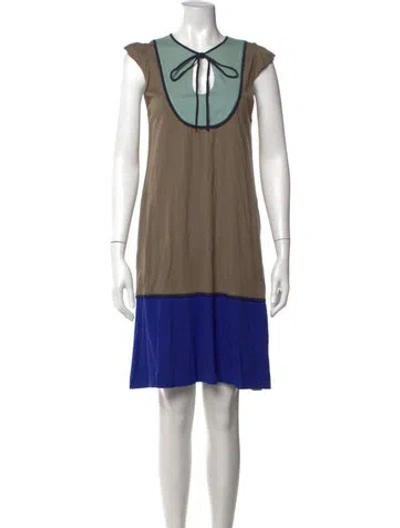 Pre-owned Marc By Marc Jacobs Colorblock Pattern Mini Dress In Neutrals