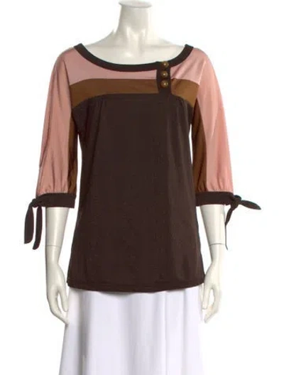 Pre-owned Marc By Marc Jacobs Colorblock Pattern Scoop Neck Top In Multi