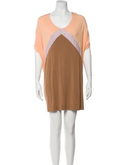 Pre-owned Marc By Marc Jacobs Colorblock Pattern V-neck T-shirt In Pink