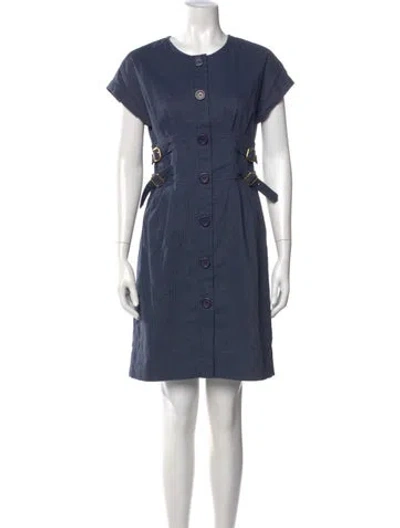 Pre-owned Marc By Marc Jacobs Crew Neck Mini Dress In Blue