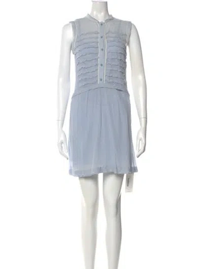 Pre-owned Marc By Marc Jacobs Crew Neck Mini Dress In Blue
