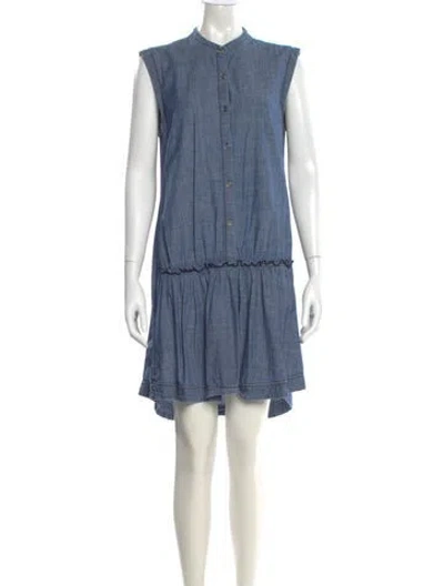 Pre-owned Marc By Marc Jacobs Crew Neck Mini Dress In Blue