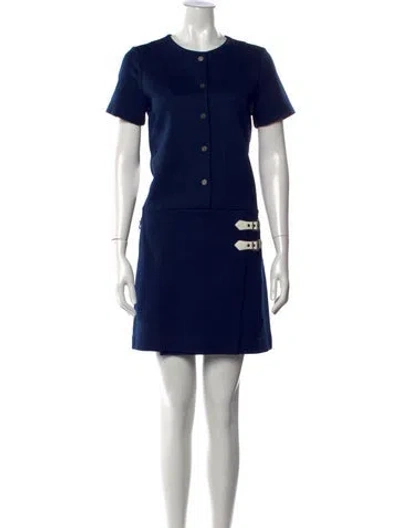 Pre-owned Marc By Marc Jacobs Crew Neck Mini Dress In Blue