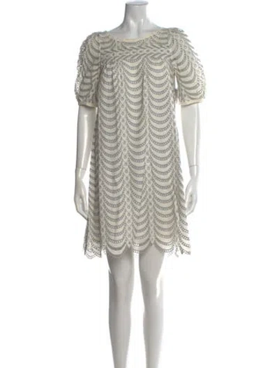 Pre-owned Marc By Marc Jacobs Crew Neck Mini Dress In Neutral