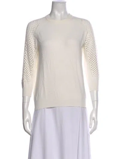 Pre-owned Marc By Marc Jacobs Crew Neck Sweater In White