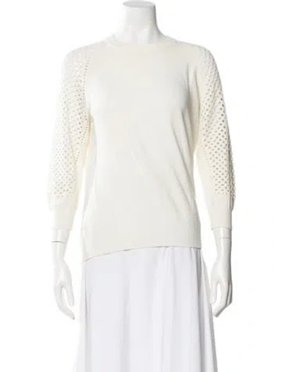 Pre-owned Marc By Marc Jacobs Crew Neck Sweater In White