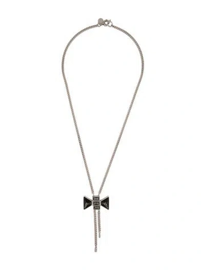 Pre-owned Marc By Marc Jacobs Crystal Bow Pendant Necklace, 26" In Multi