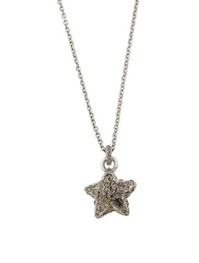 Pre-owned Marc By Marc Jacobs Crystal Star Pendant Necklace, 31.75" In Multi