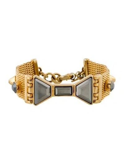 Pre-owned Marc By Marc Jacobs Crystal Studded Link Bracelet, 7" In Multi