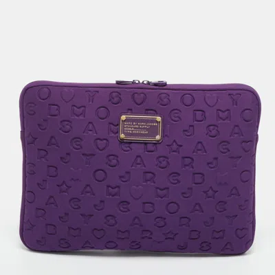 Pre-owned Marc By Marc Jacobs Dreamy Logo Purple Polyester Laptop Case
