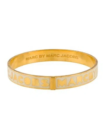 Pre-owned Marc By Marc Jacobs Enamel Bangle Bracelet, 7.75" In Neutrals